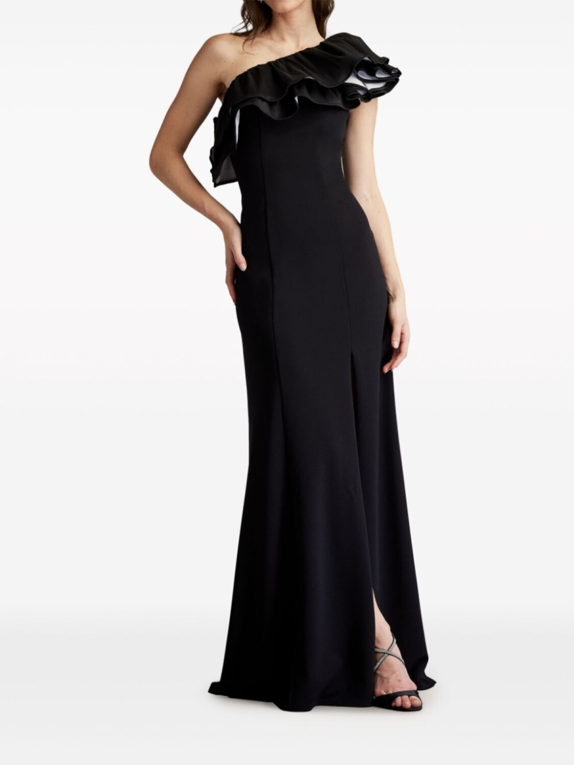 

Tadashi Shoji асимметричное платье с оборками, черный