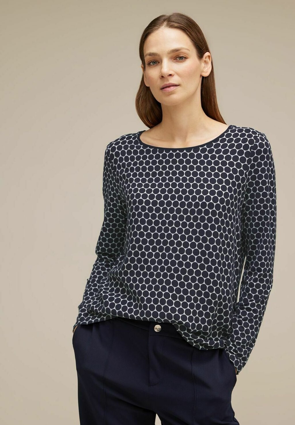 

Футболка с длинным рукавом Shirt Im Materialmix Street One, синий
