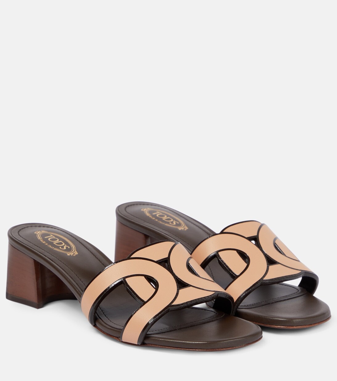 

Кожаные сандалии Tod's, бежевый