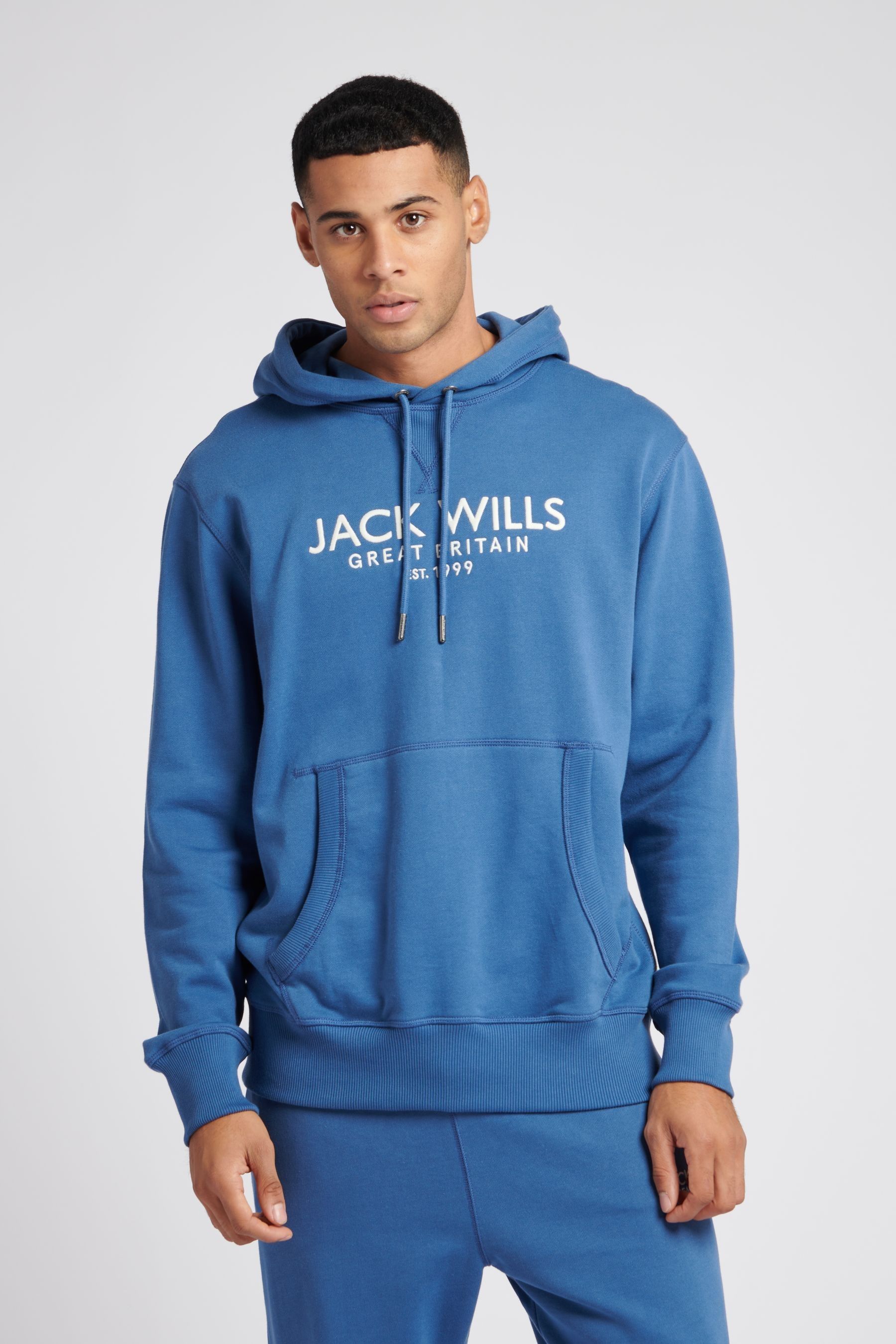 

Черная толстовка с капюшоном Batsford Jack Wills, синий