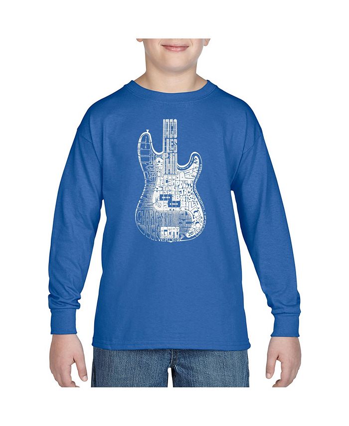 цена Футболка с длинным рукавом Big Boy's Word Art — бас-гитара LA Pop Art, синий