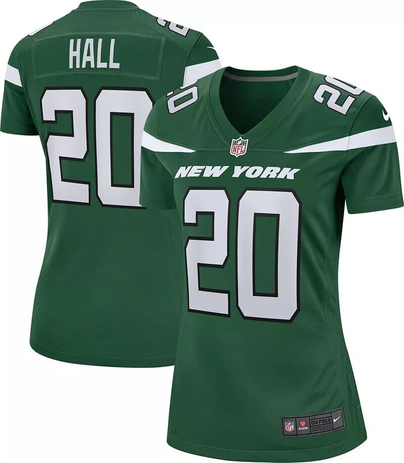 

Женская джерси зеленого цвета Nike New York Jets Breece Hall #20