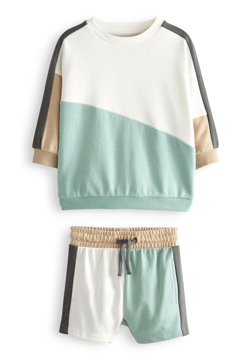 

Толстовка COLOURBLOCK SWEATSHIRT AND SHORTS SET Next, цвет blue white