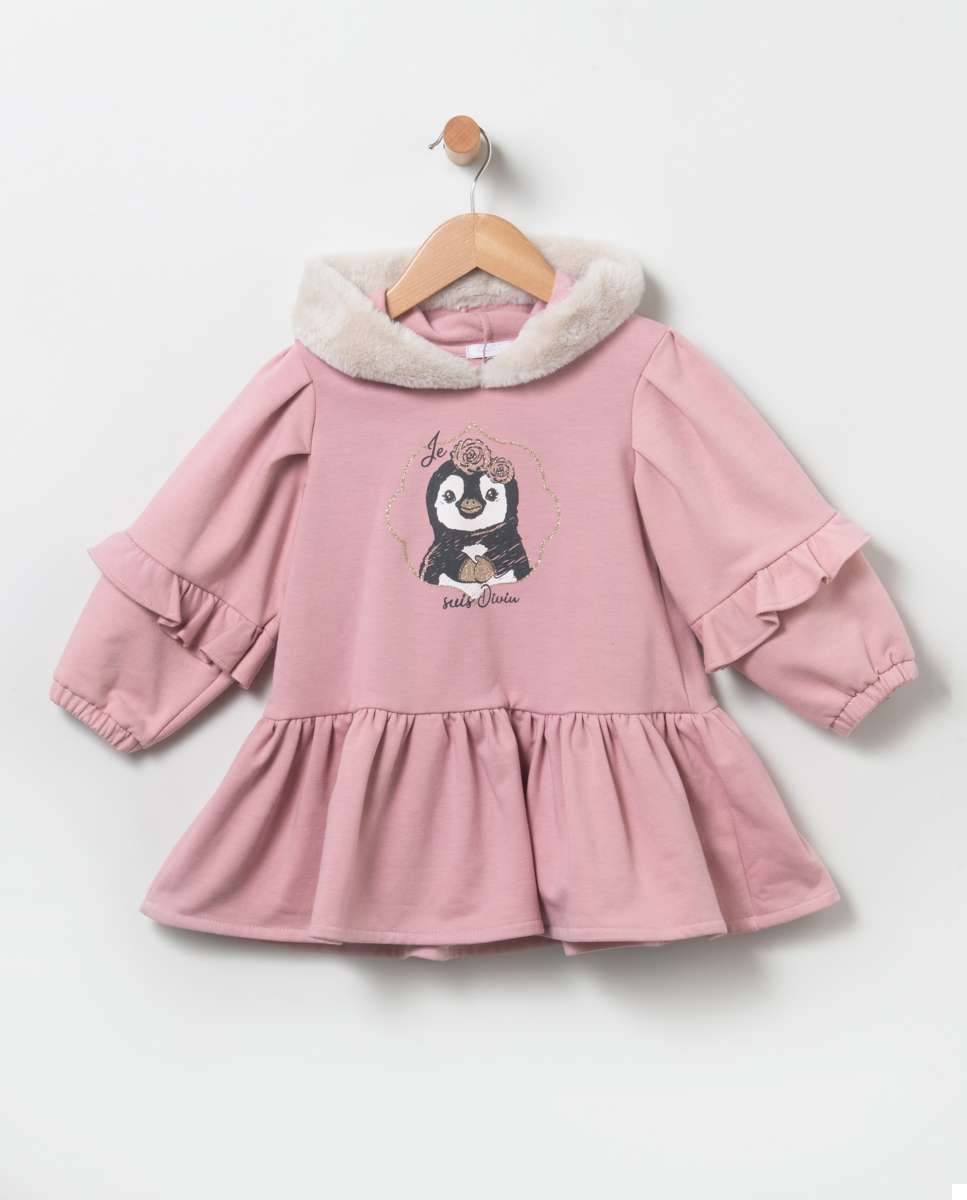 Детское Платье с Пингвимом - Розовый Coco Acqua цена и фото