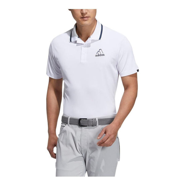Футболка Men's adidas Solid Color Logo Casual Sports Short Sleeve Polo Shirt White, мультиколор