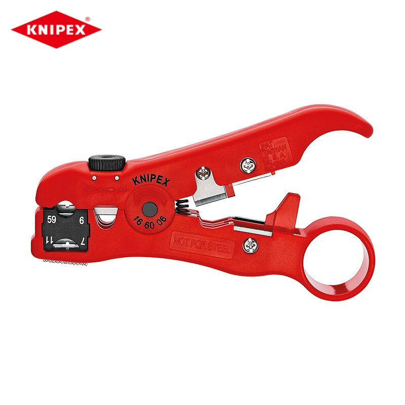 KNIPEX инструмент для зачистки коаксиального кабеля, клещи для зачистки проводов, клещи для зачистки кабеля 16 60 06 SB по индивидуальному заказу (срок поставки 4-8 недель)