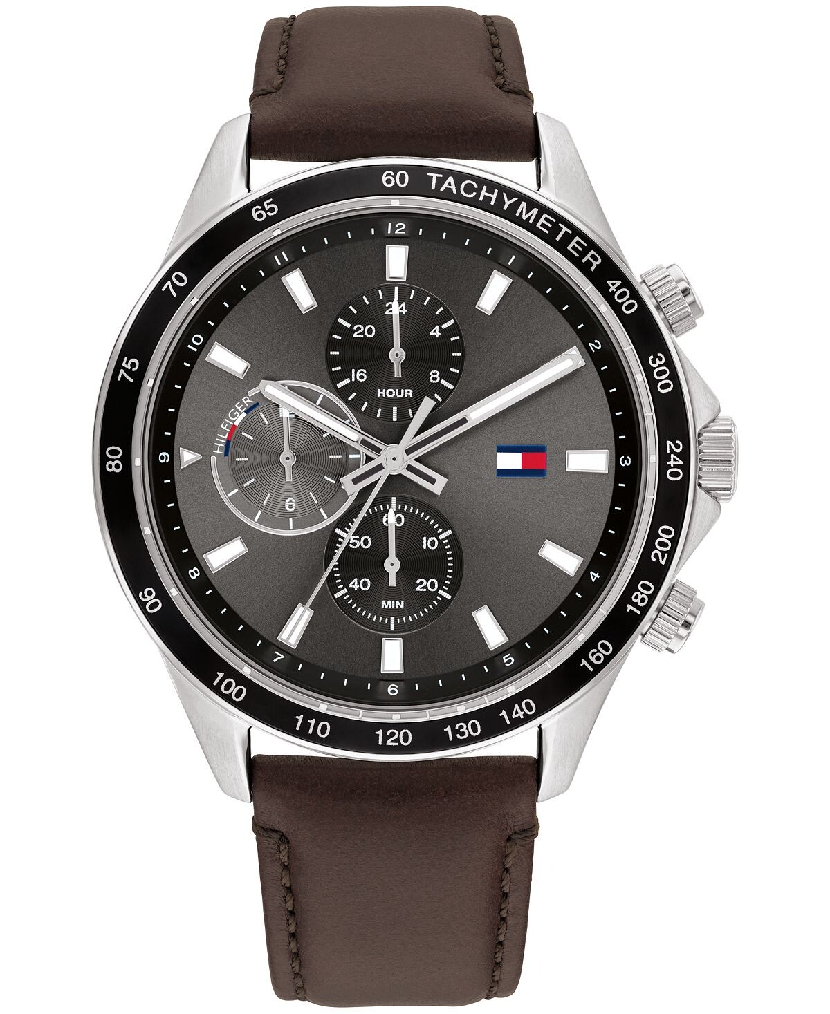 

Мужские часы с коричневым кожаным ремешком, 44 мм Tommy Hilfiger