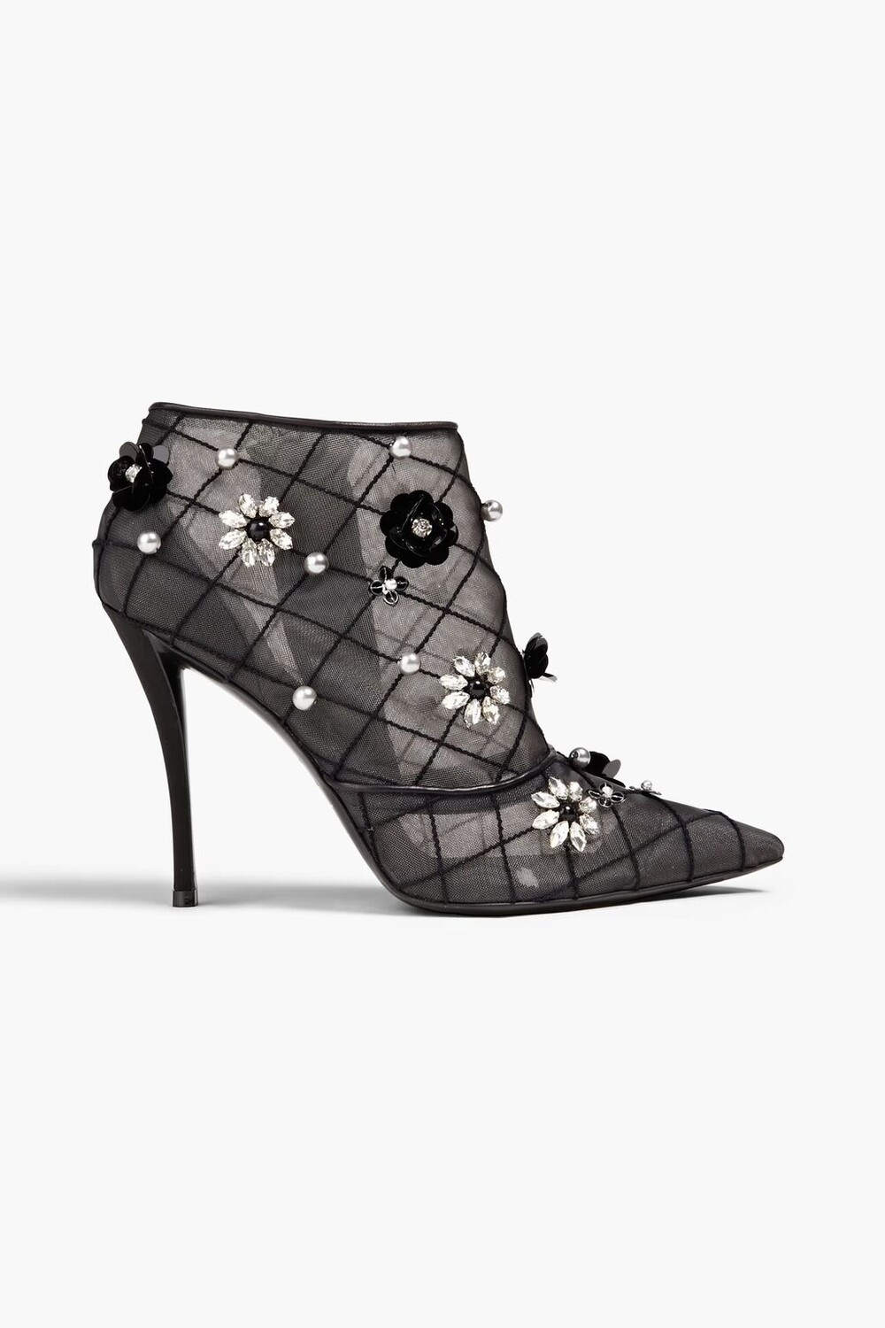 

Ботильоны Sin Flower из сетки с декором Roger Vivier, черный