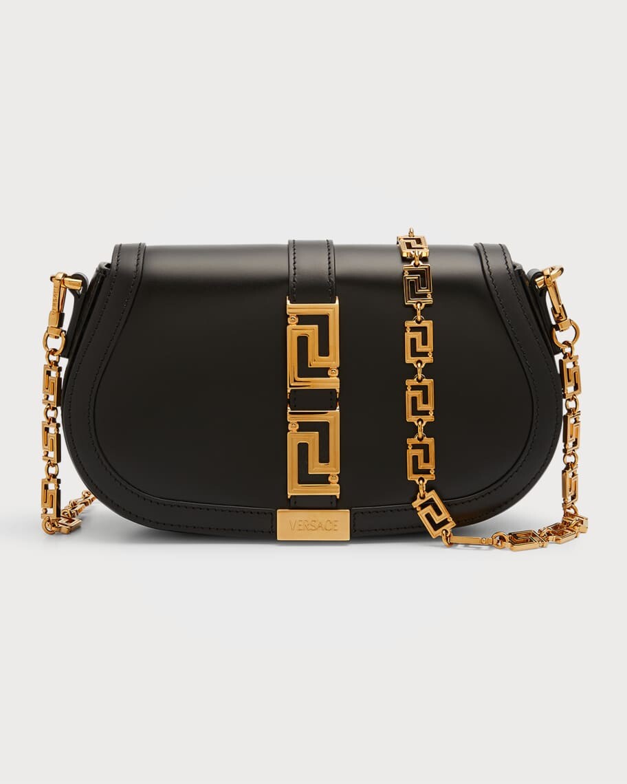 

Кожаная сумка через плечо Greca Goddess среднего размера Versace