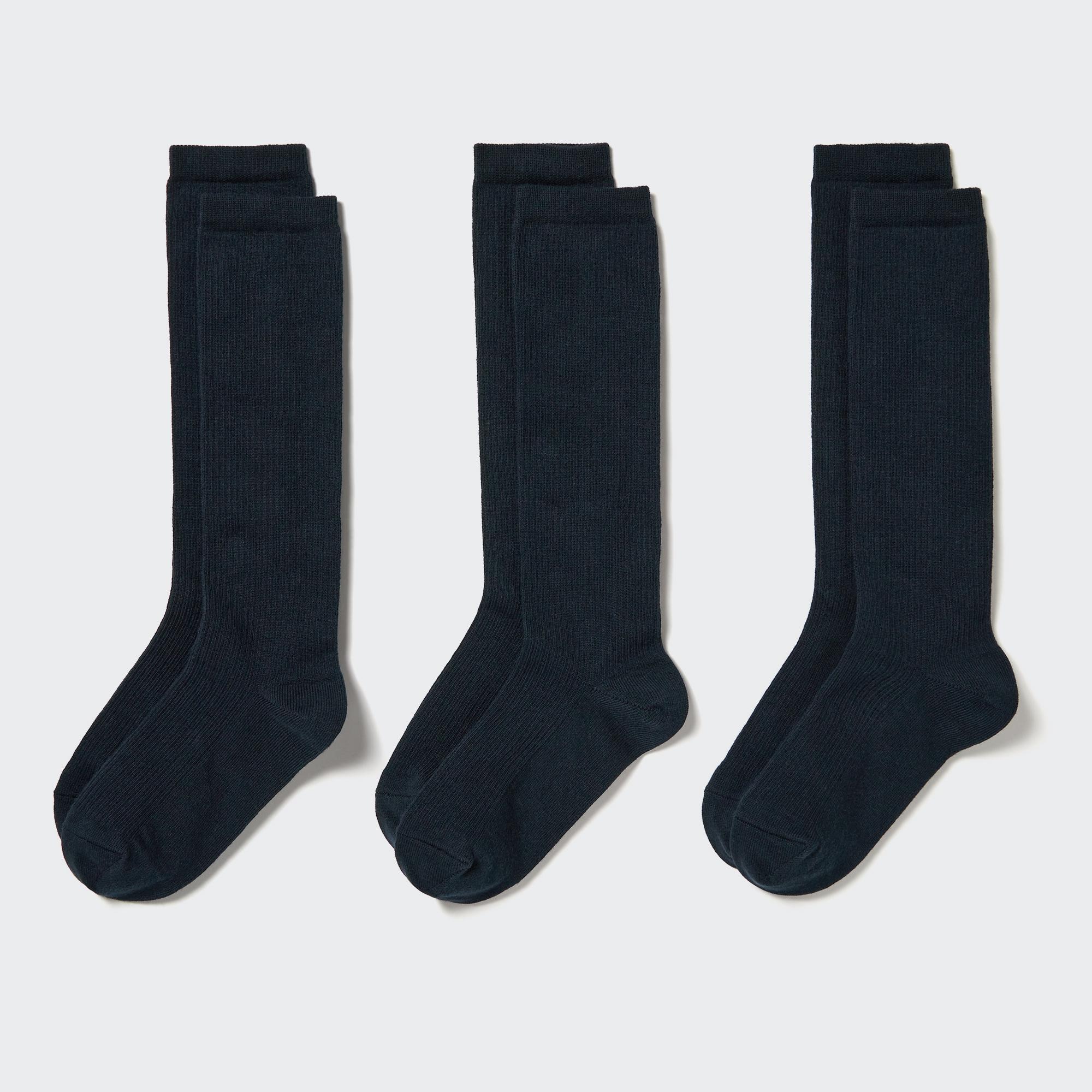 Носки UNIQLO высокие 3 пары, темно-синий