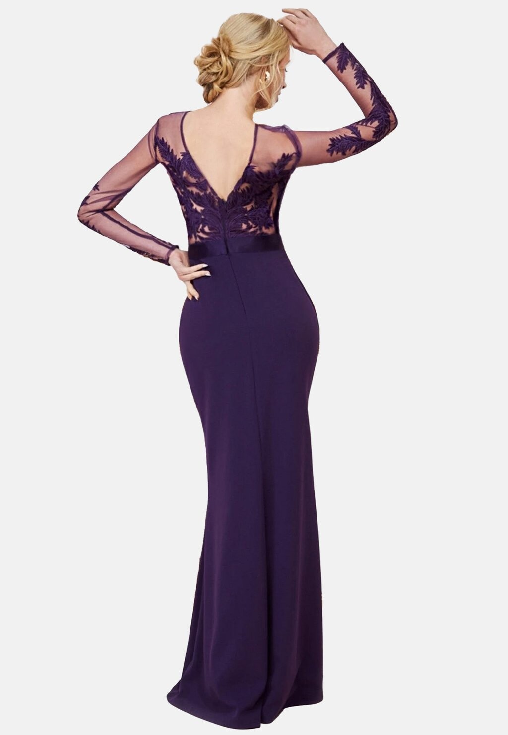 

Праздничная одежда Embroidered Bodice Scuba Maxi Goddiva, фиолетовый