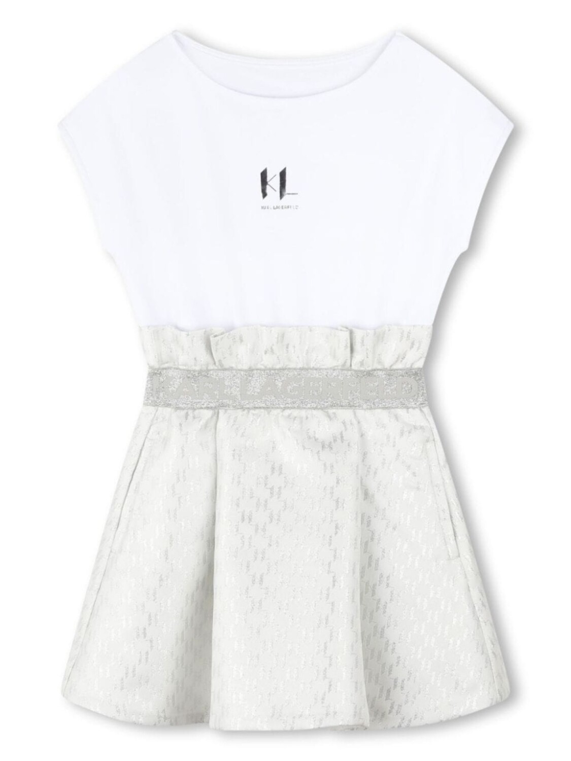 

Karl Lagerfeld Kids платье А-силуэта с логотипом, белый