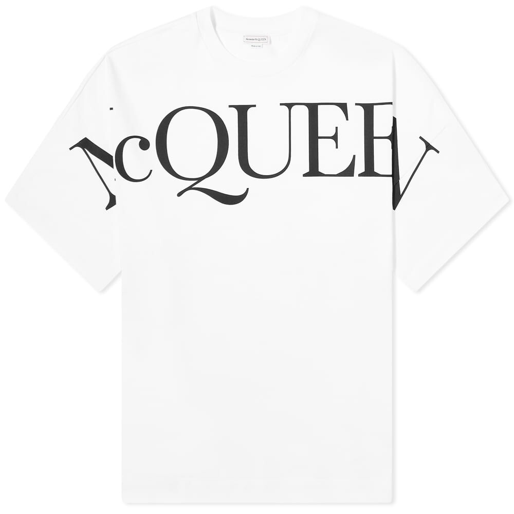 

Футболка с логотипом Alexander McQueen, белый/черный