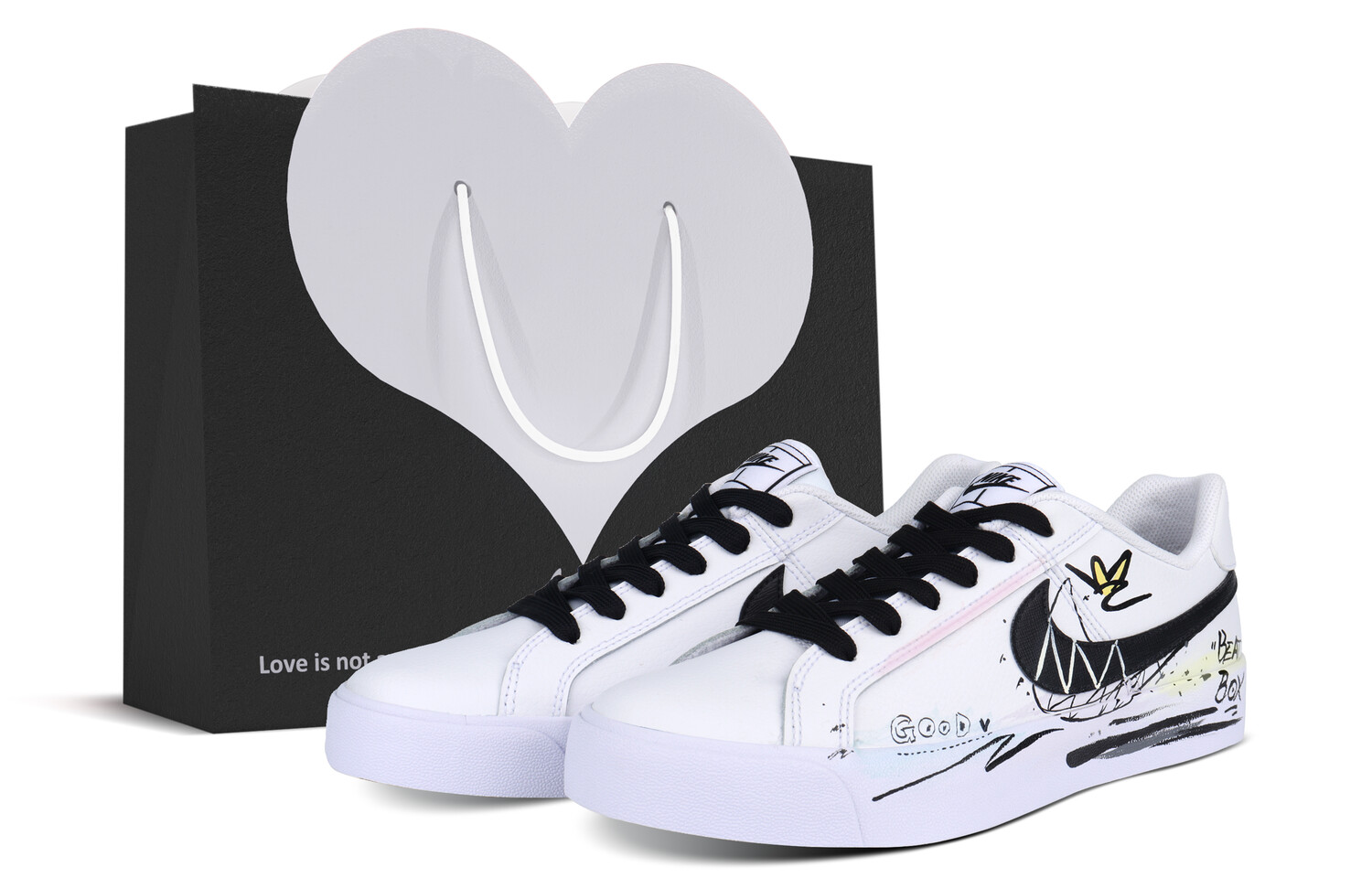 

Кроссовки Nike Court Royale Skateboarding Shoes Unisex Low-top White, черный