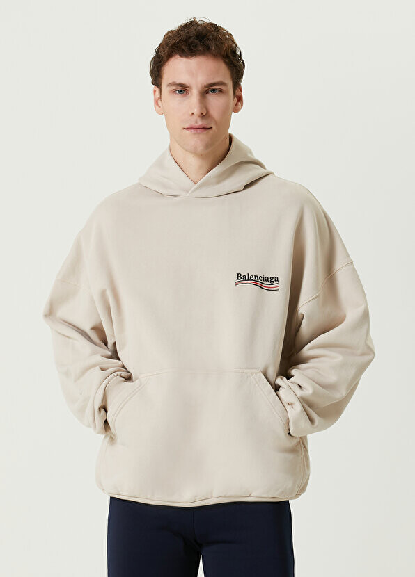 

Бежевый свитшот с капюшоном Balenciaga