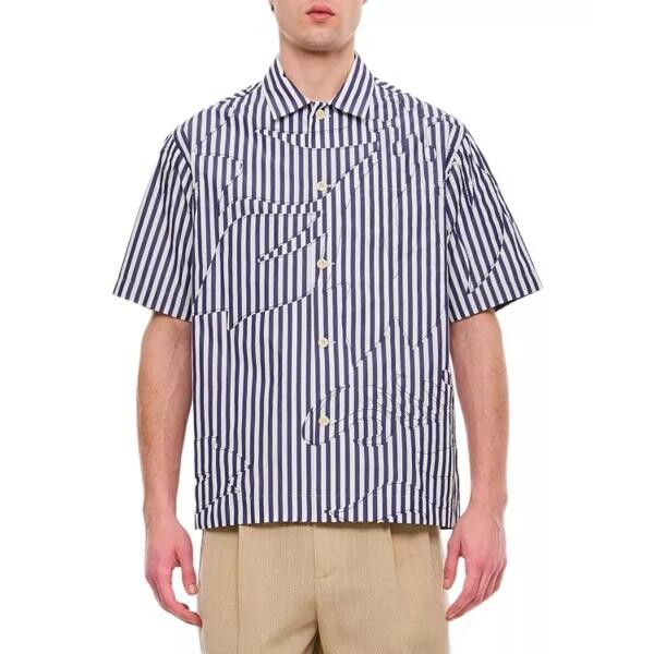 

Футболка cotton poplin shirt Sacai, синий