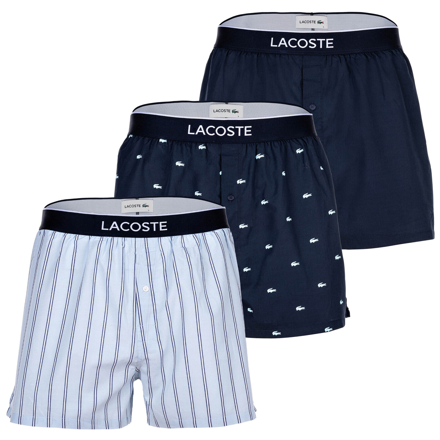 Боксеры Lacoste Web-Boxershorts 3 шт, синий