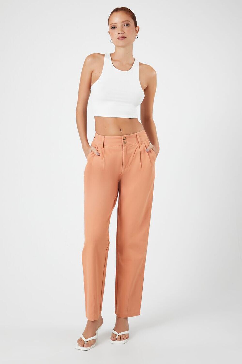 

Прямые брюки с высокой посадкой Forever 21