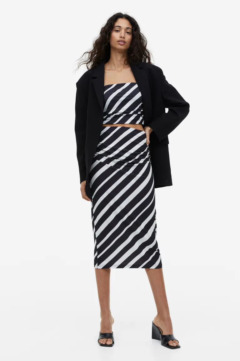 

Юбка-карандаш с драпировкой H&M, черный