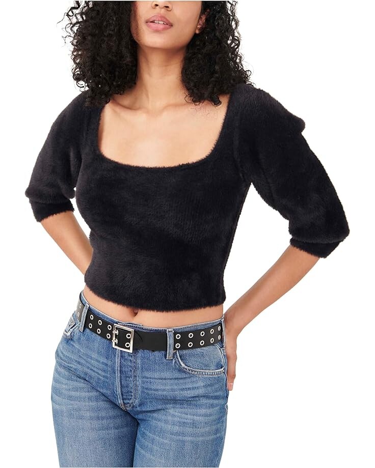 

Свитер Free People Moonbeam 3/4 Puff Sleeve Pullover Pullover, черный