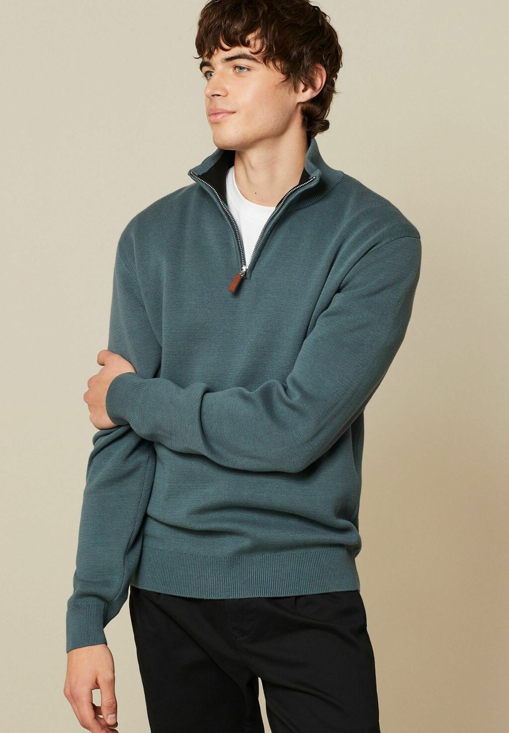 

Джемпер Regular Zip Neck Next, синий