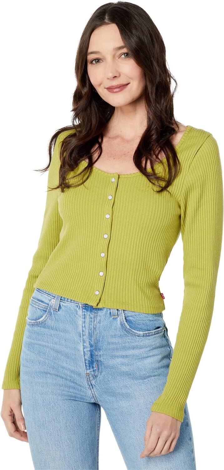 

Свитер Long Sleeve Britt Snap Front Top Levi's, цвет Moss