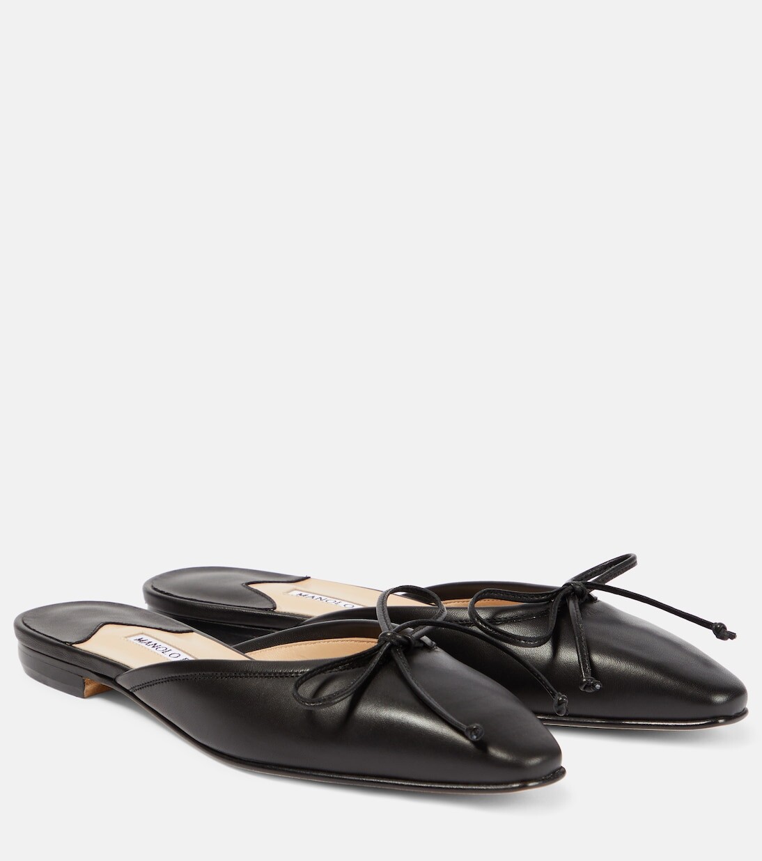 

Кожаные тапочки ballerimu Manolo Blahnik, черный