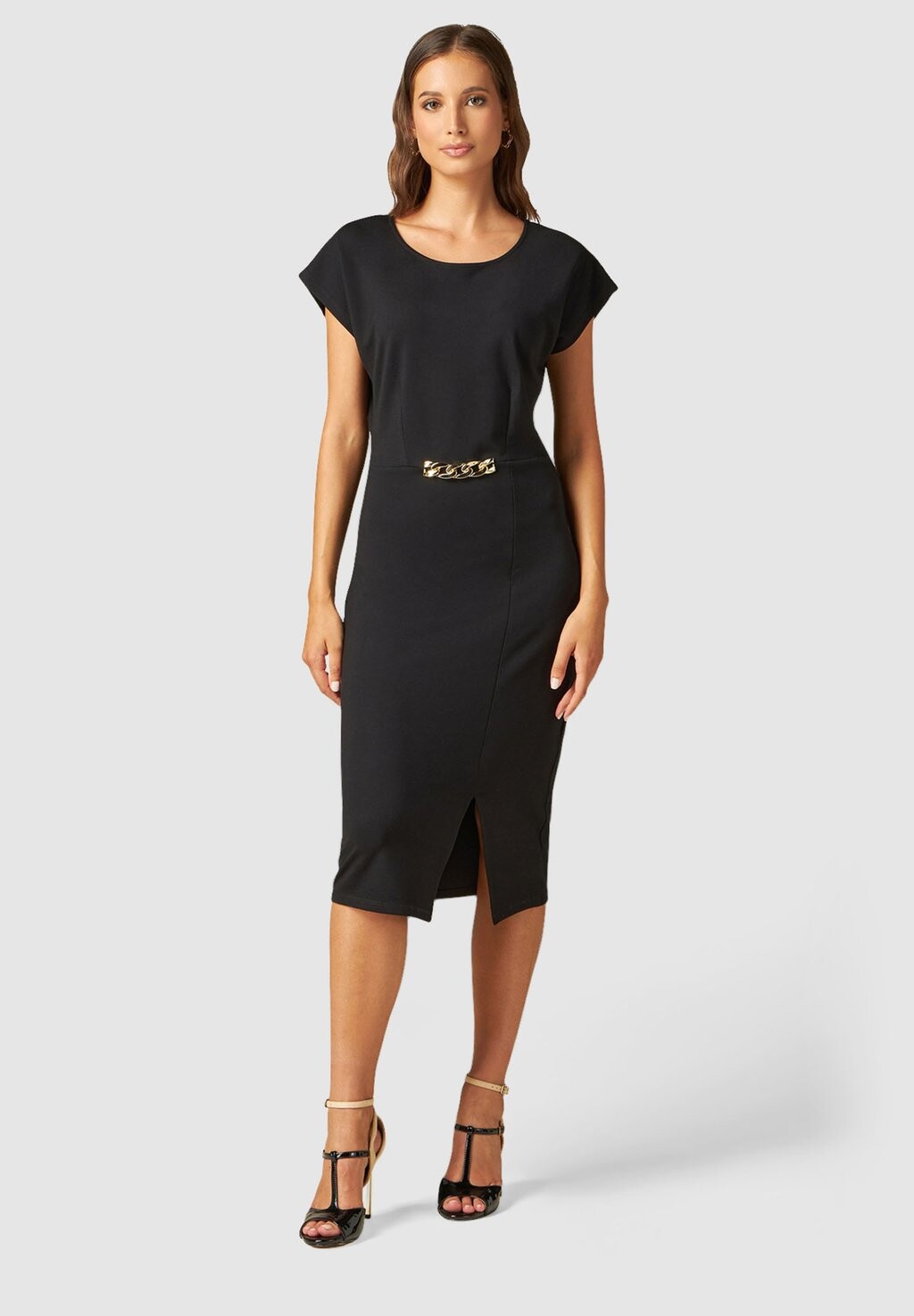 

Платье из джерси With Short Sleeves And Chain Oltre, черный
