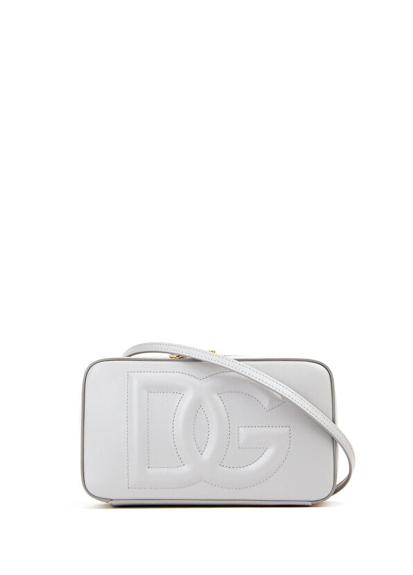 

Маленькая серая женская кожаная сумка с логотипом dg Dolce&Gabbana