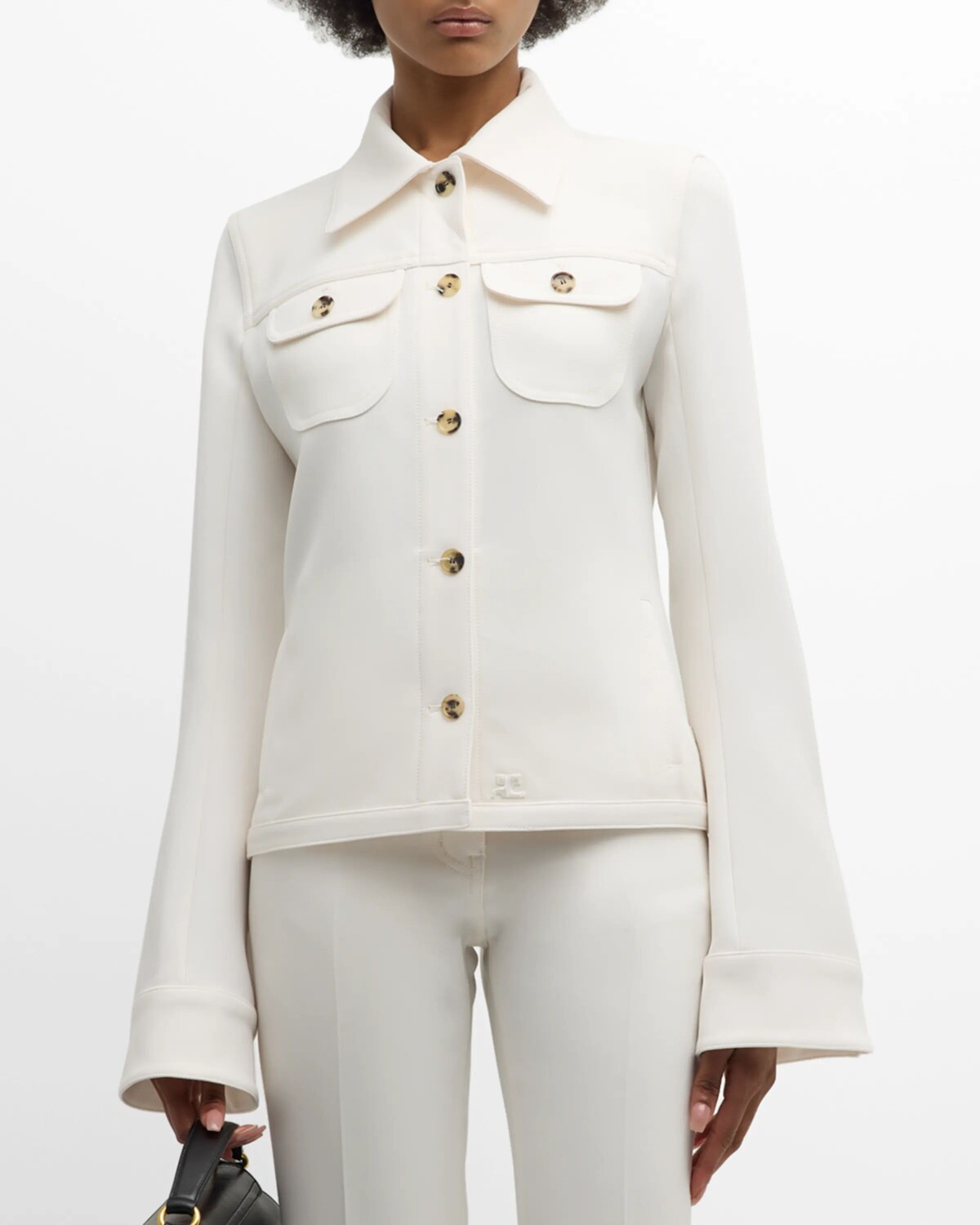 

Куртка дальнобойщика с расклешенными рукавами Courreges, цвет Off White