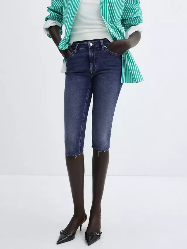 

Шорты Mango Celia Knee Length Denim, синий