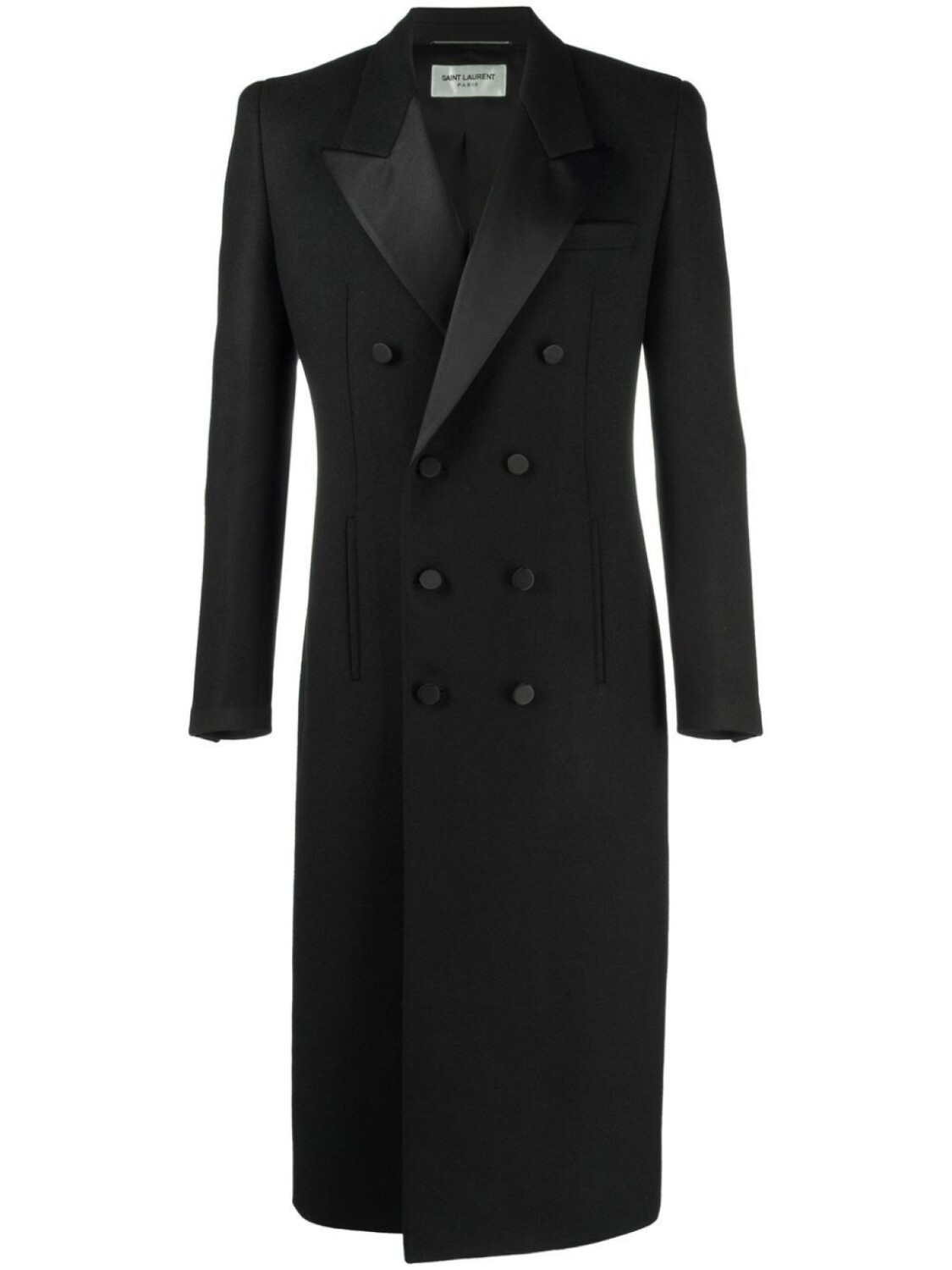 

Saint Laurent двубортное пальто, черный