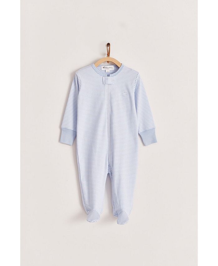 

Перуанская пижама Pima Cotton Boy Woods на молнии для младенцев премиум-класса babycottons, синий