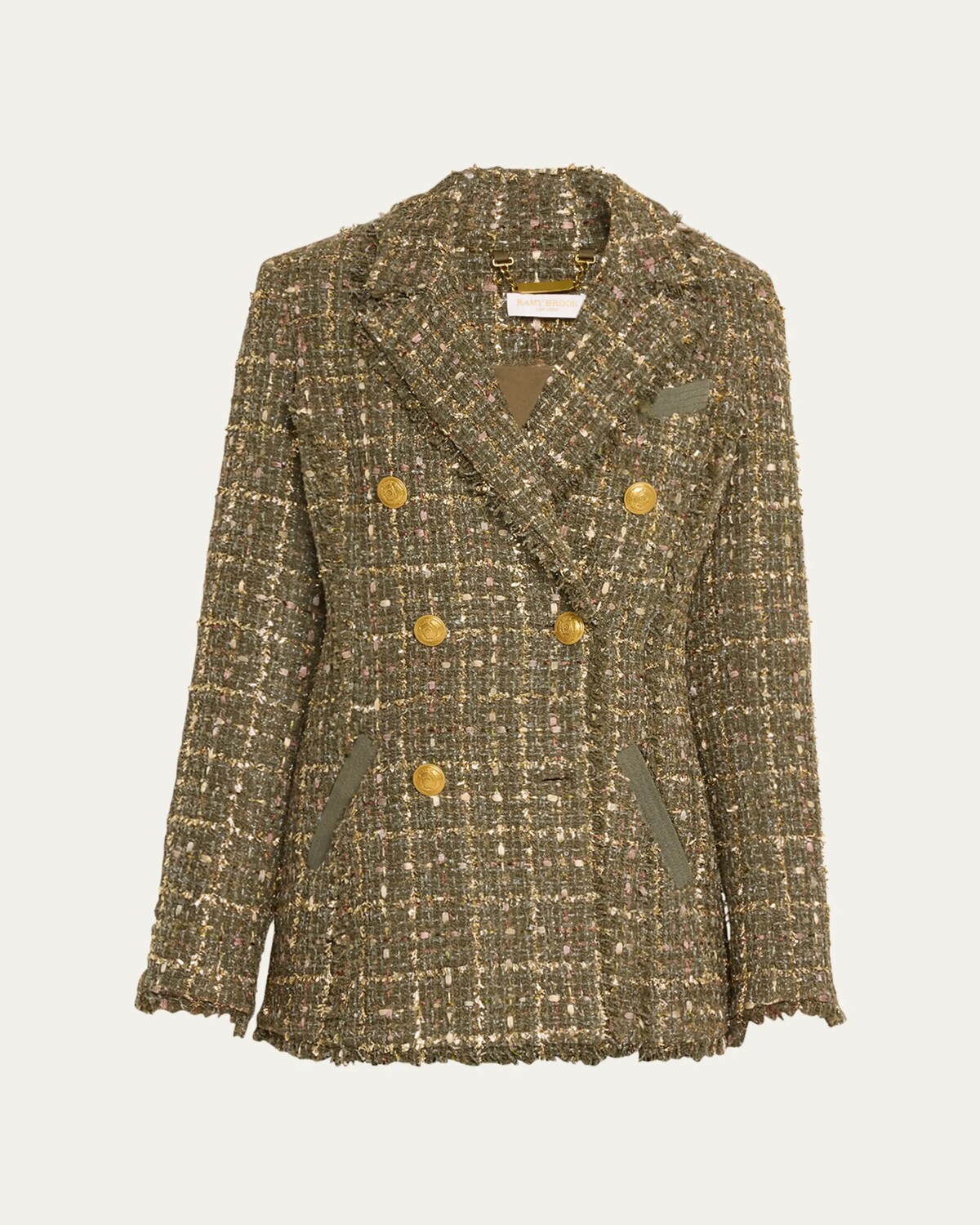 

Твидовый блейзер Marsha Ramy Brook, цвет Dark Sage Tweed