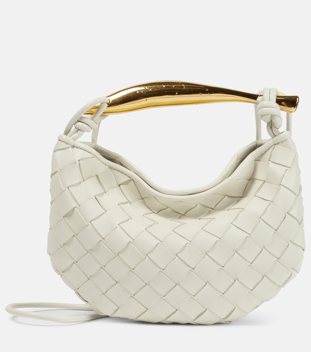 

Кожаная сумка через плечо Sardine Mini Bottega Veneta, нейтральный