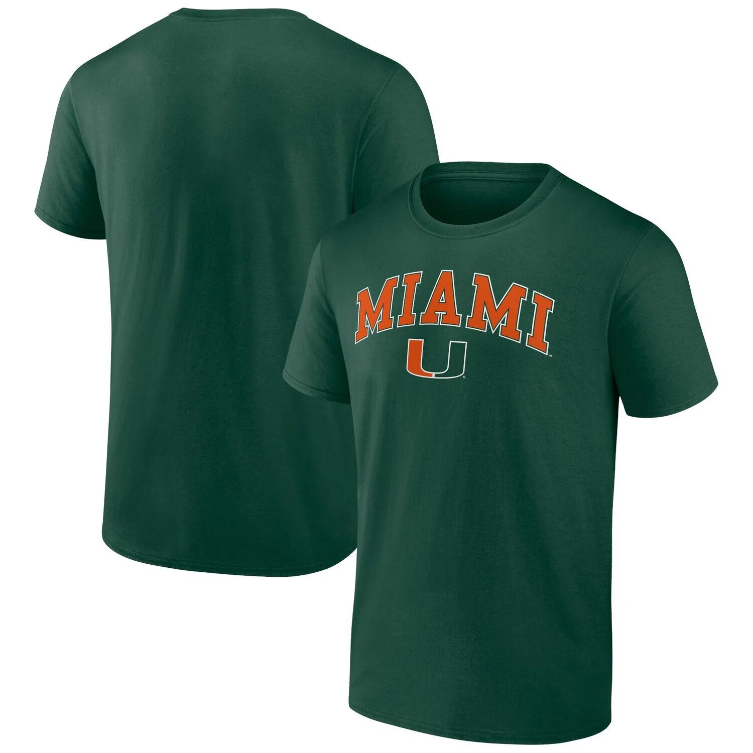 

Мужская зеленая футболка с логотипом Miami Hurricanes Campus Fanatics, Зеленый