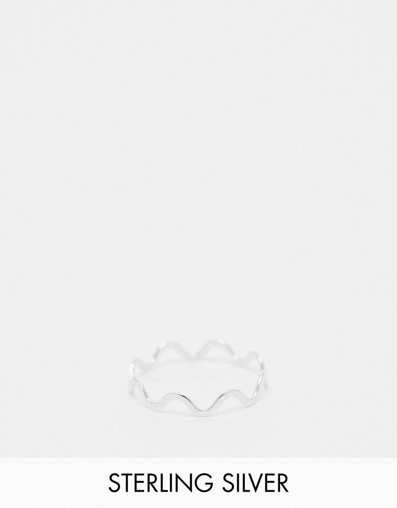 

Серебряное кольцо ASOS DESIGN Curve с волнистым узором