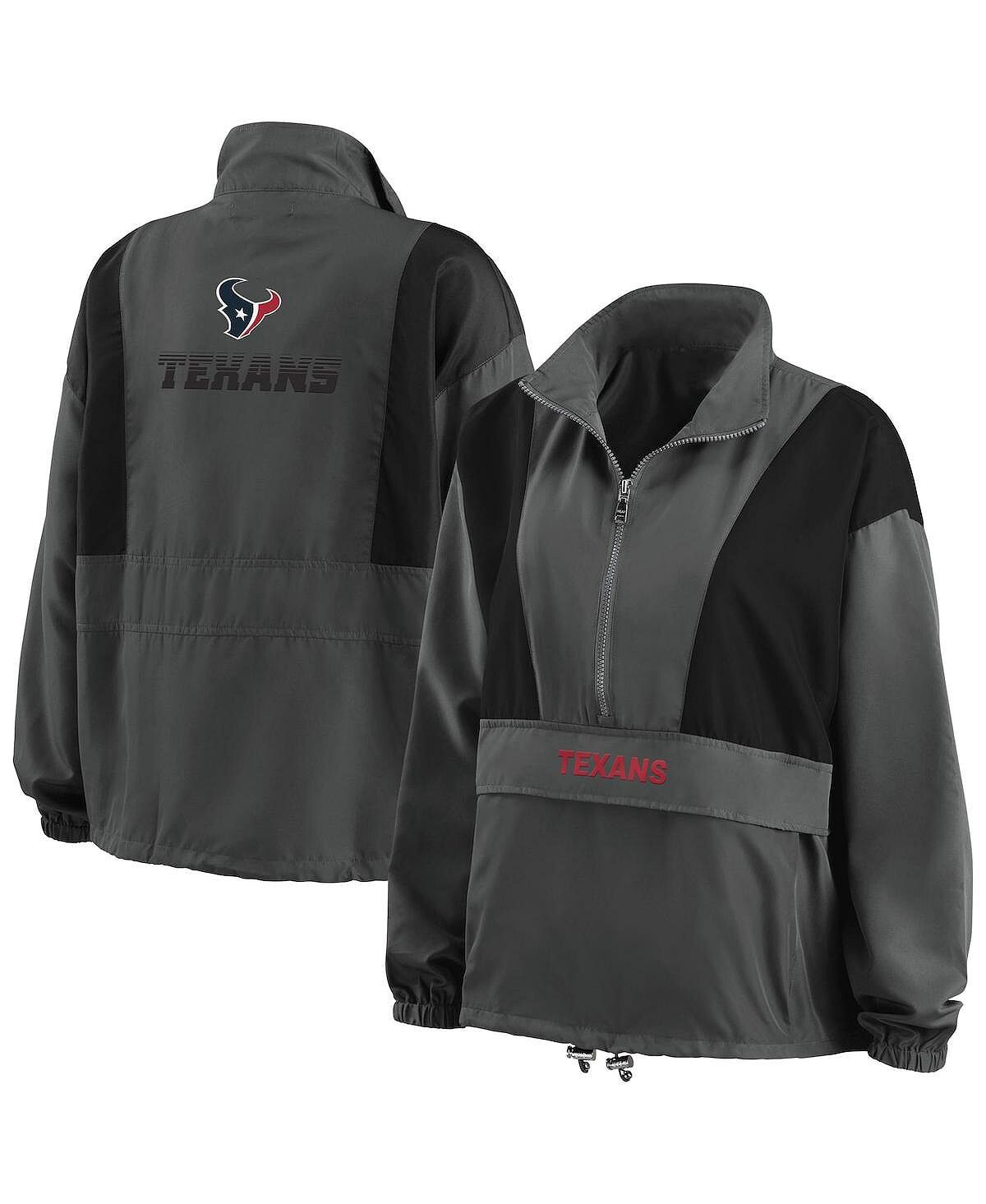 

Женская темно-серая складная куртка с молнией до половины длины Houston Texans Popover WEAR by Erin Andrews