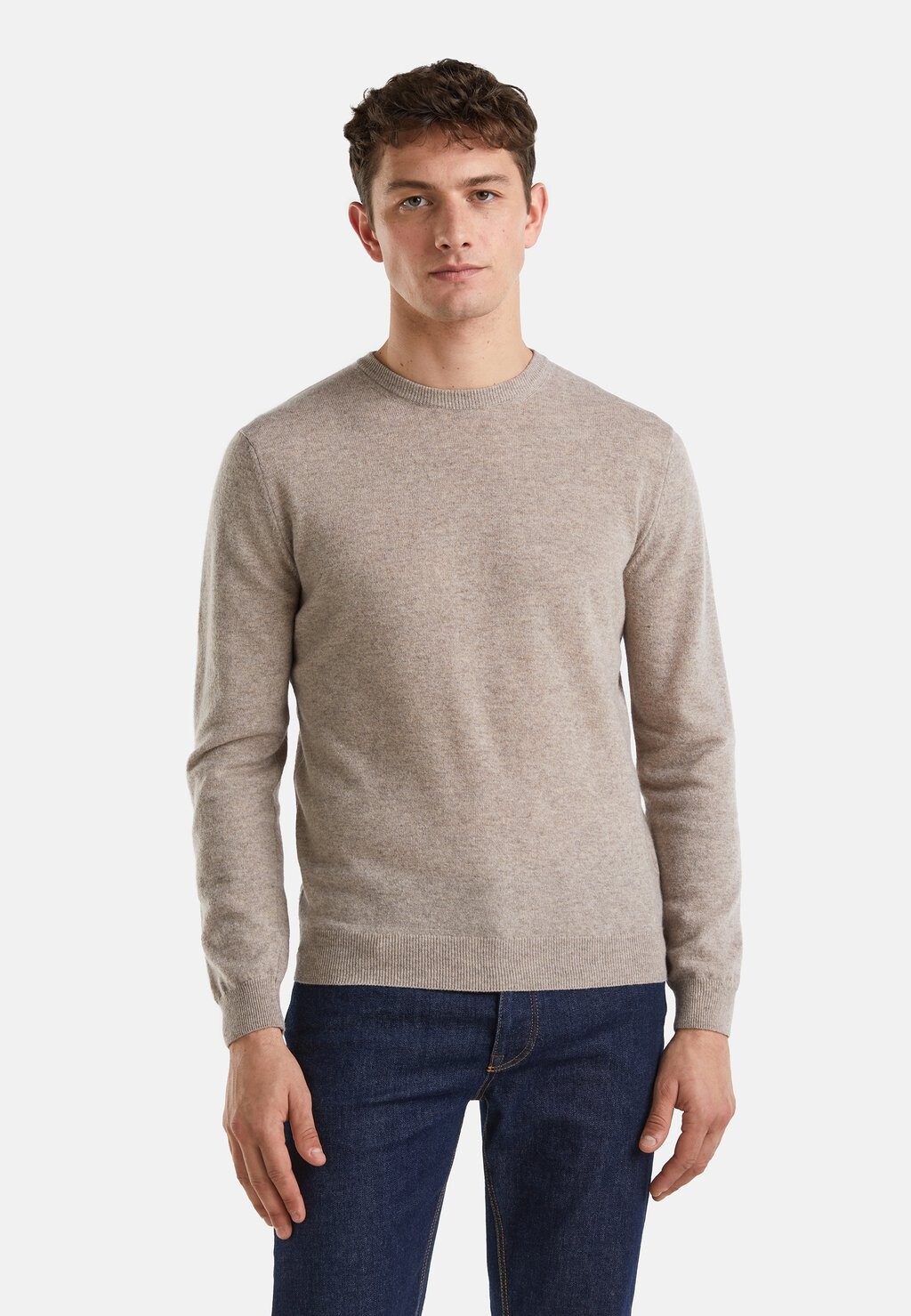 

Свитер Merino Crew Neck Strickpullover United Colors of Benetton, бежевый