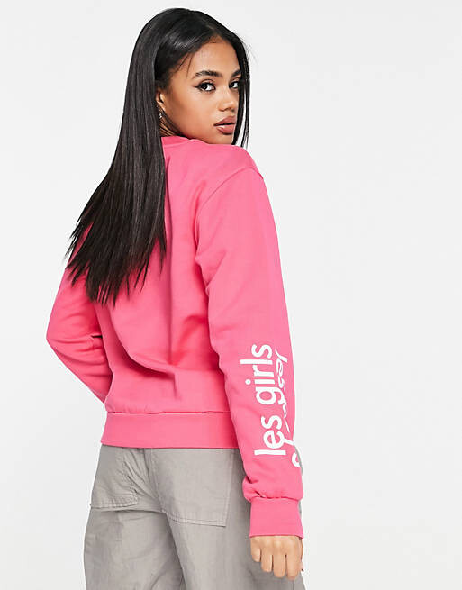 

Малиновые спортивные брюки для отдыха Les Girls Les Boys