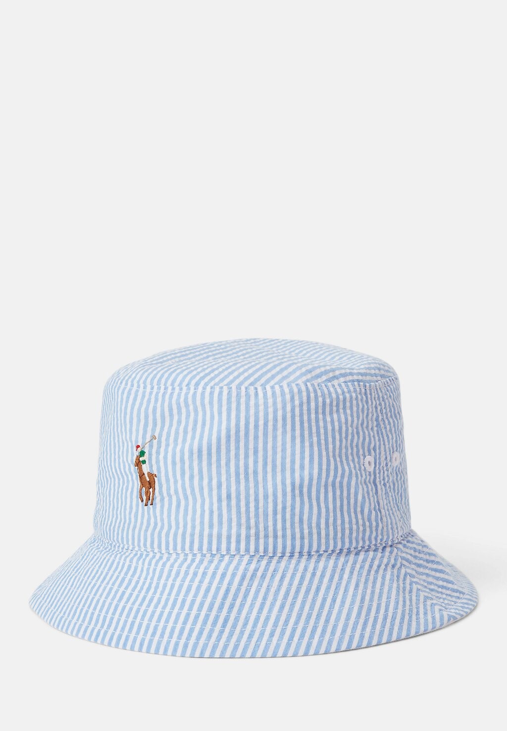 

Панама BUCKET HAT Polo Ralph Lauren, цвет white/blue seersucker