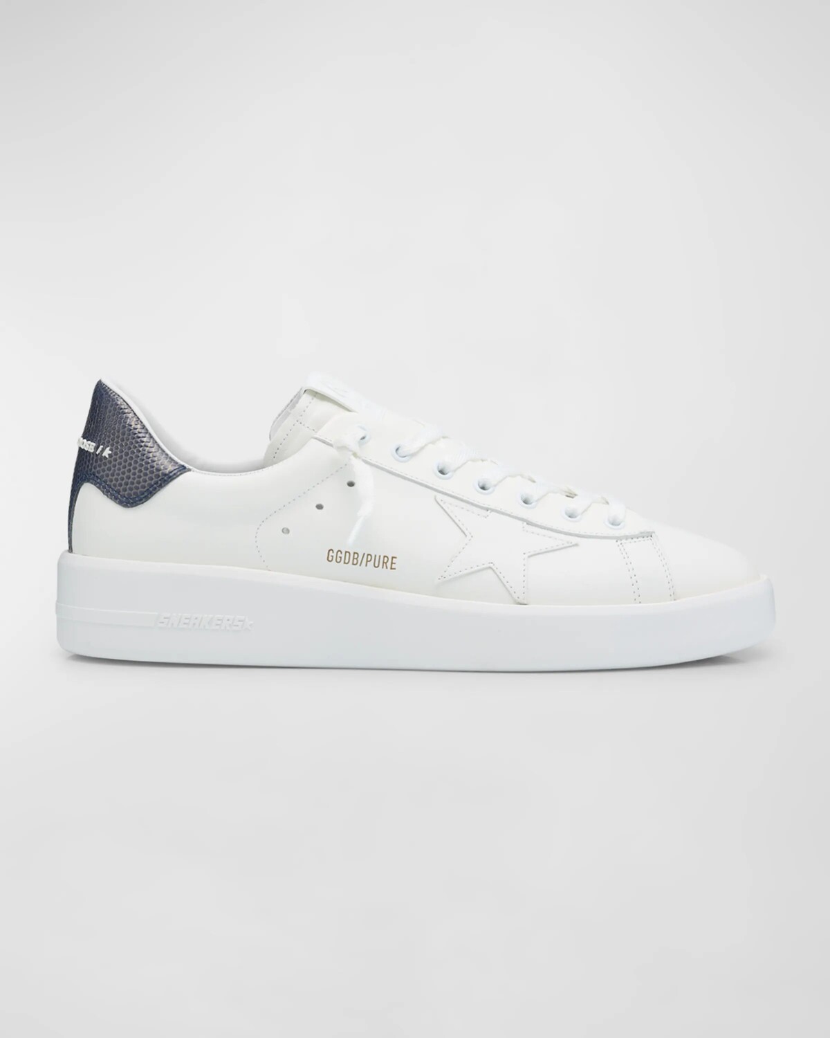 

Мужские низкие кеды из кожи Pure Star Golden Goose, белый/синий