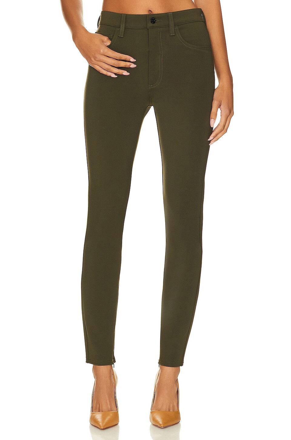 

Брюки PISTOLA Kendall High Rise Skinny Scuba with Zippers, цвет Forest