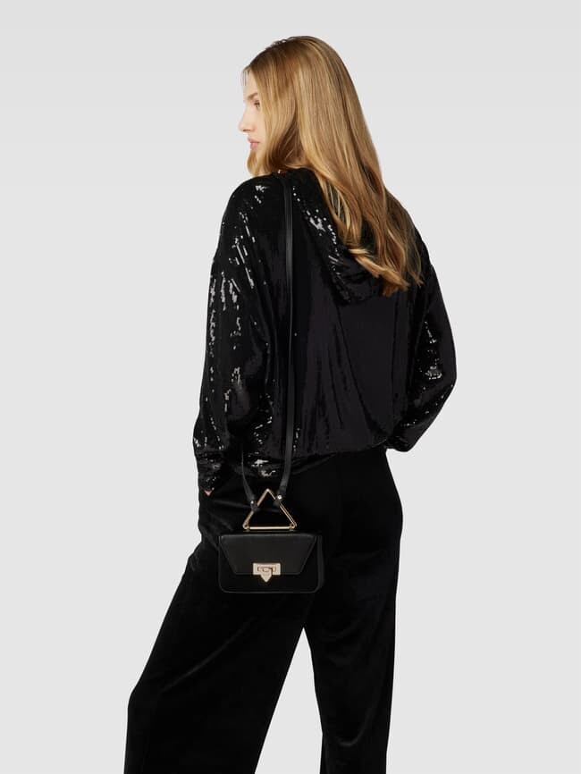 

Сумка через плечо с детальной этикеткой, модель 'Toast Black Suede Gold' Weat, черный