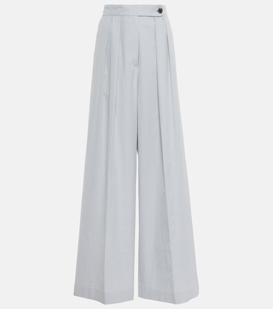 

Широкие брюки из хлопкового габардина со складками Dries Van Noten, синий