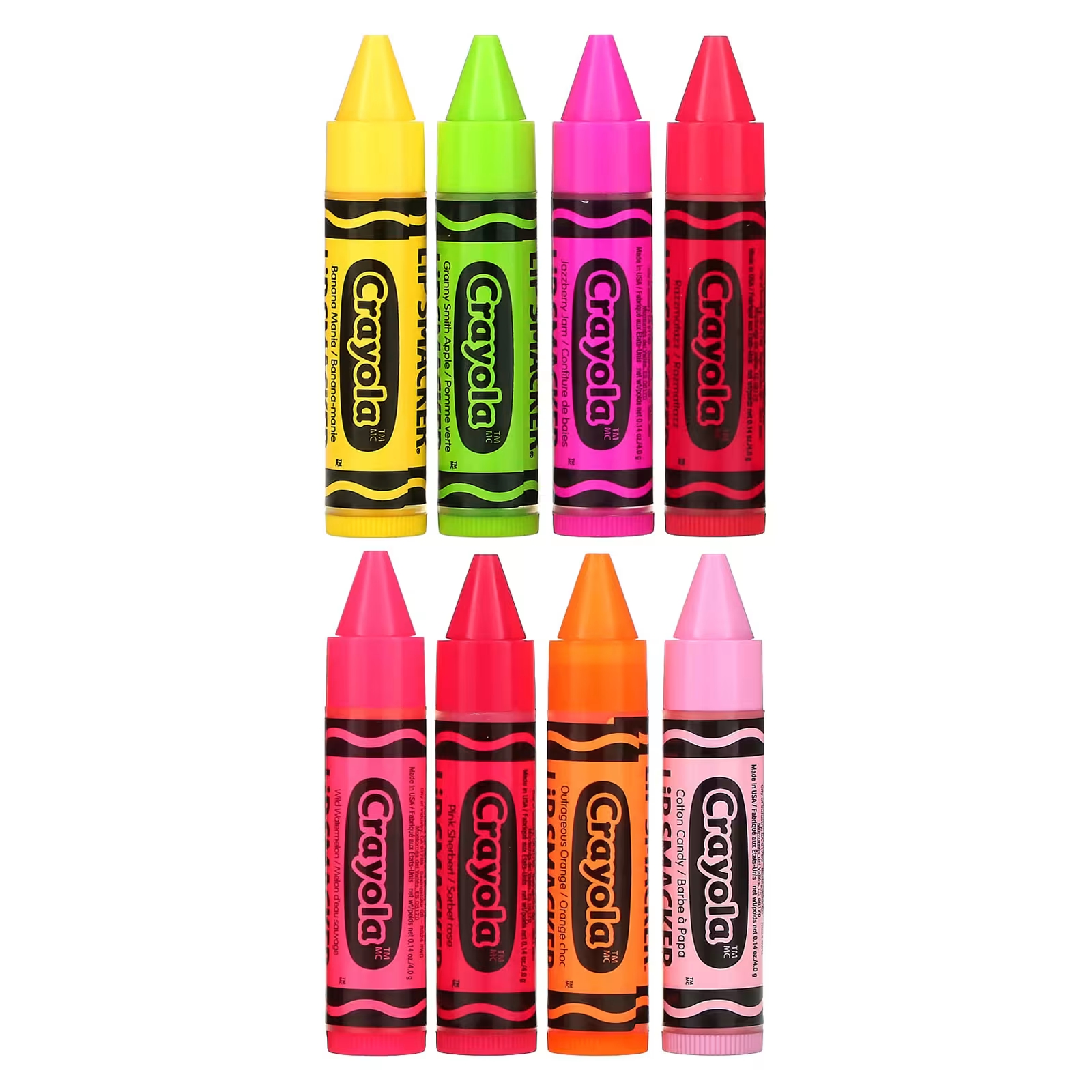 цена Lip Smacker Crayola Бальзам для губ «Вечеринка», 8 штук по 0,14 унции (4 г) каждая