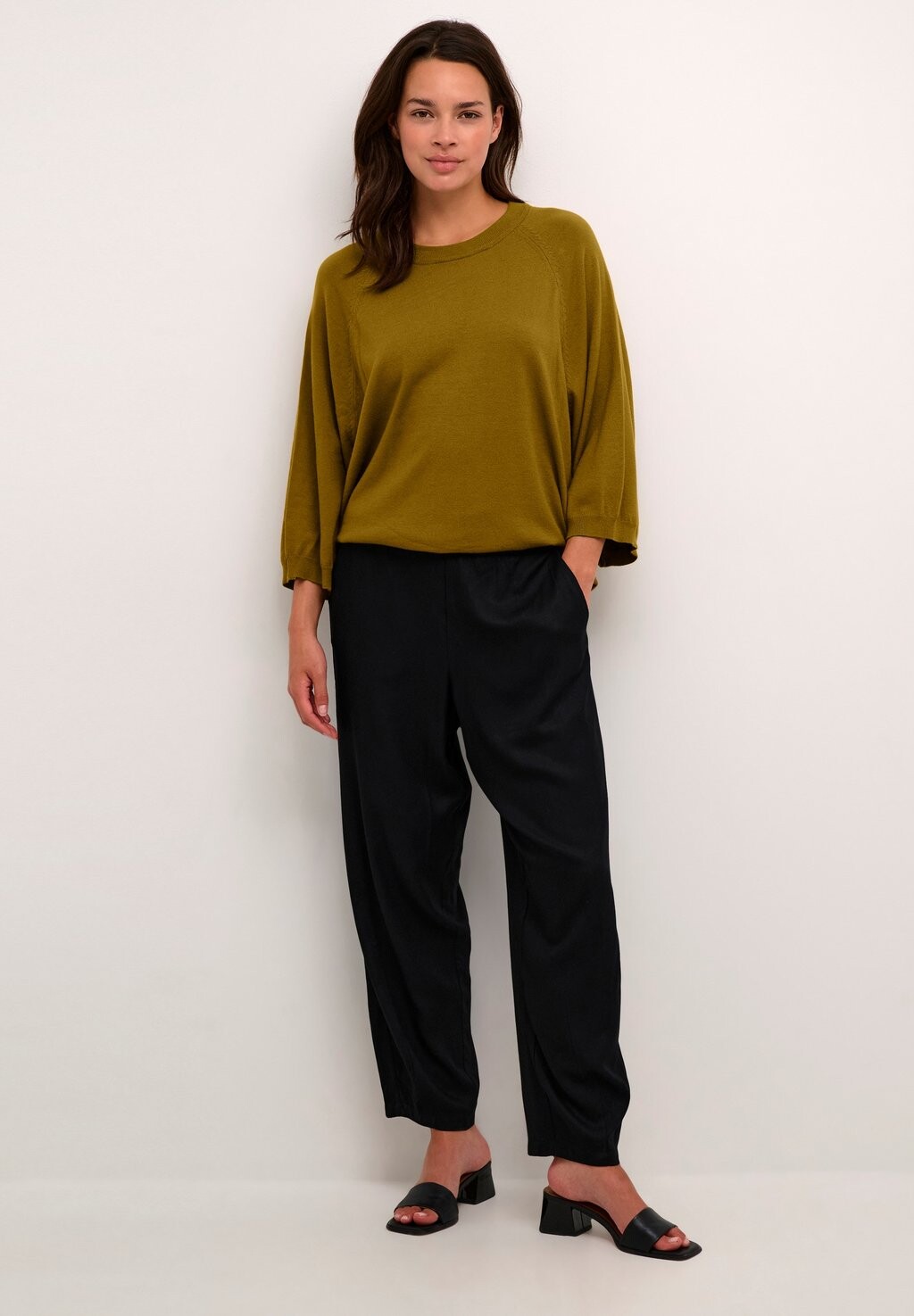 

Вязаный свитер BPGABBY 3/4 SLEEVES CREW NECK Kaffe, зеленый