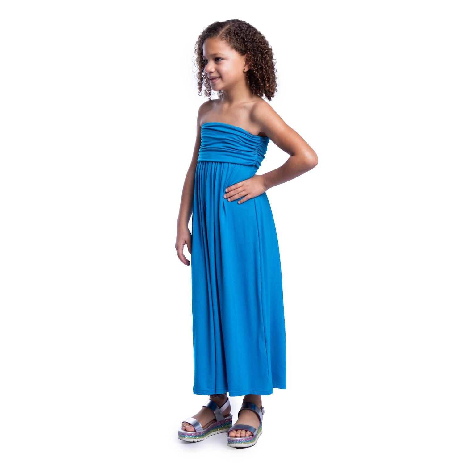 

Сплошное платье макси без бретелек для девочек 247 Comfort Kids, черный