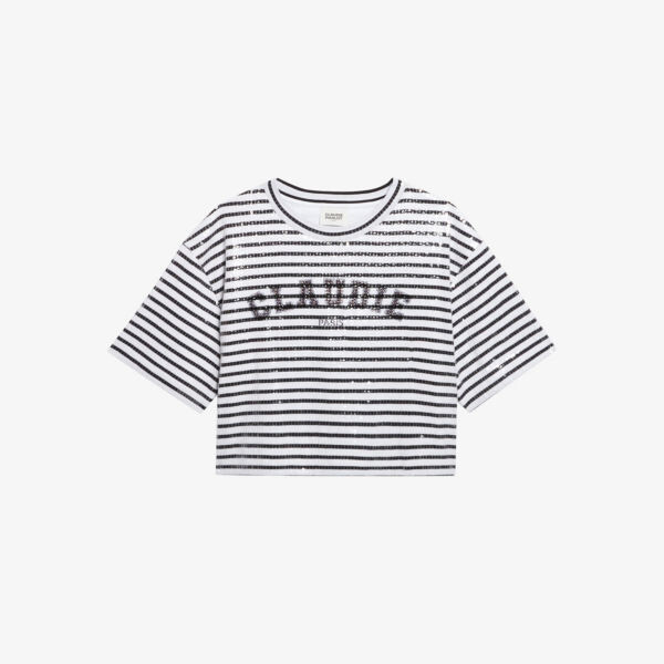 

Хлопковая футболка Toglit с логотипом и пайетками Claudie Pierlot, цвет divers