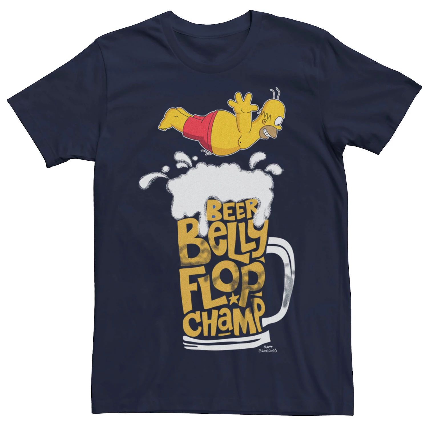 Мужская футболка с рисунком The Simpsons Homer Beer Belly Champ Licensed Character
